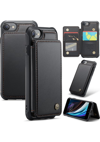 iPhone6/6s/7/8/se (2020)/SE (2022) Kılıf Kartı Sahibi Telefon Kickstand Cover-Black Için (Yurt Dışından)
