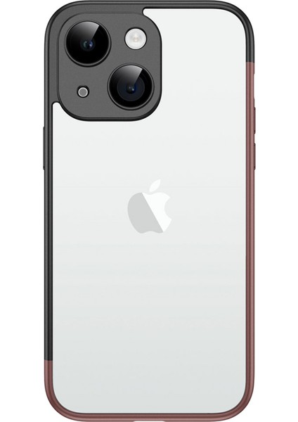 Pc Lens Film-Siyah/khaki ile iPhone13 6.1 Inç Kasa Sert Pc Telefon Kabuğu Için Ultra Ince Telefon Kapağı (Yurt Dışından)