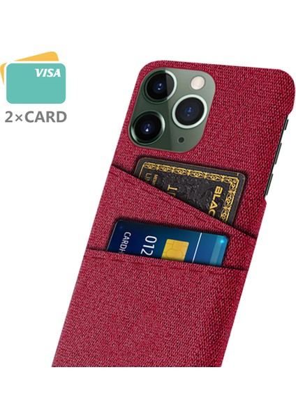 iPhone15 Pro Hard Pc+Bez Koruyucu Telefon Kılıfı Ikili Kart Tutucu Kırmızısı (Yurt Dışından)