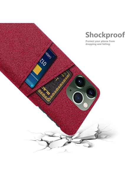 iPhone15 Pro Hard Pc+Bez Koruyucu Telefon Kılıfı Ikili Kart Tutucu Kırmızısı (Yurt Dışından)