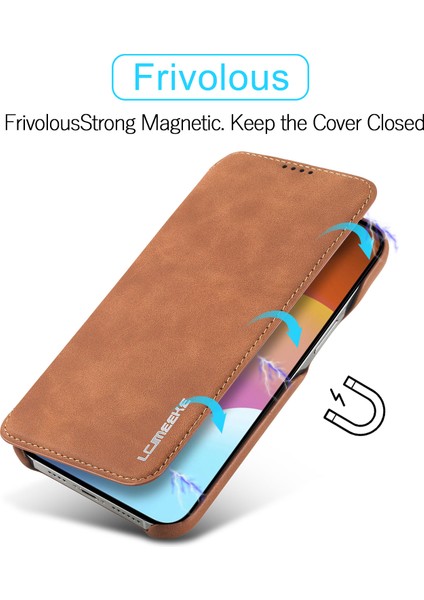 iPhone15 Plus Pu Deri Savaşı Için Telefon Kasası Tek Kart Yuvası Anti-Drop Kapak-Kahverengi (Yurt Dışından)