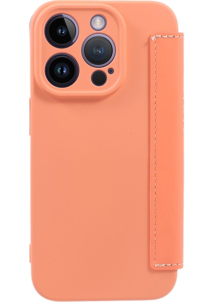 iPhone15 Pro Koruyucu Kılıf Kart Tutucu Kickstand Sıvı Silikon Cilt Touch Telefon Kapak-Por (Yurt Dışından)