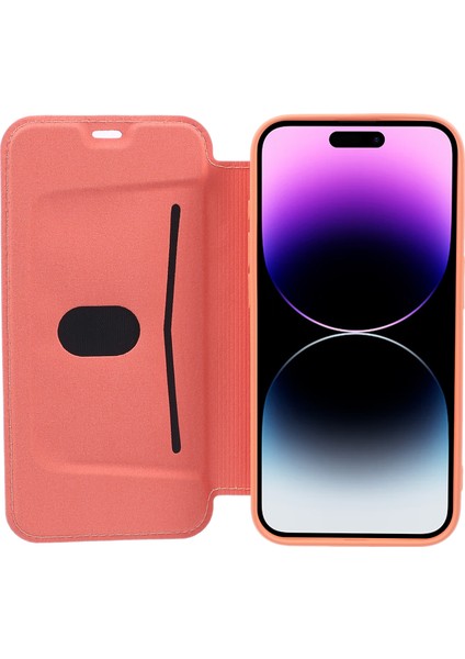 iPhone15 Pro Koruyucu Kılıf Kart Tutucu Kickstand Sıvı Silikon Cilt Touch Telefon Kapak-Por (Yurt Dışından)
