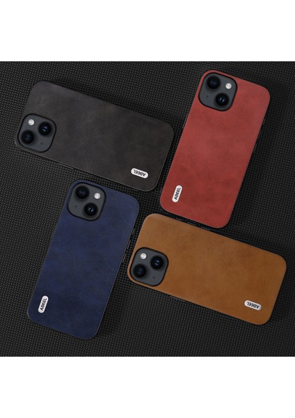 iPhone14 Plus Içincowhide Doku Telefon Kılıfı Pu Deri Kaplamalı Tpu+Pc Şok Geçirmez Kapak Black (Yurt Dışından)
