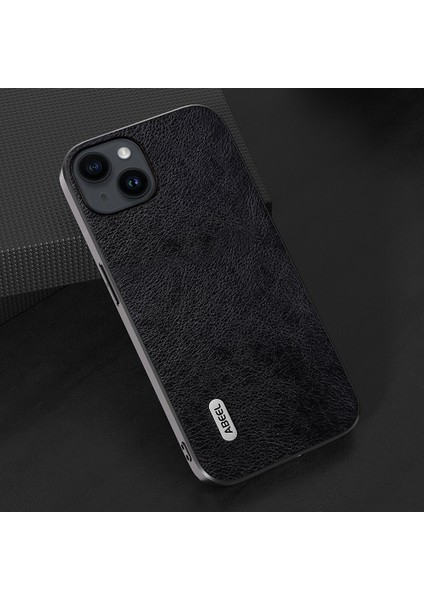iPhone14 Plus Içinplus Shockproof Cover Litchi Doku Deri Kaplamalı Tpu+Pc Koruyucu Telefon Kılıf Black (Yurt Dışından)