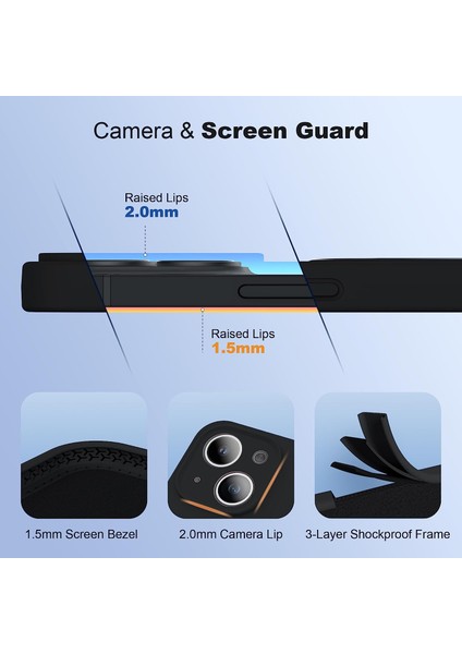 iPhone14 Manyetik Telefon Kasası Gizli Kickstand Koruyucu Kapak Şok Geçirmez Sıvı Silikon Kabuk Black (Yurt Dışından) fırsatları