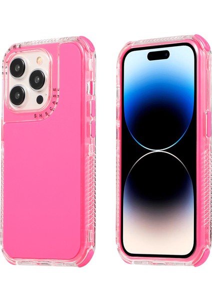 iPhone15 Pro Söndürülebilir 3-1 Arada Pc+Tpu Kapak Şok Geçirmez Cep Telefonu Vaka-Rose (Yurt Dışından)