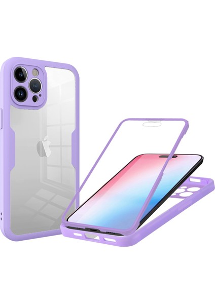 iPhone15 Pro Max Şeffaf Telefon Kılıfı Akrilik+Tpu Pet Screce Koruyucu-Doğru ile Tam Koruma Kapağı (Yurt Dışından)