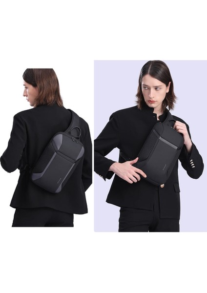 BG-7721 Trendy Suya Dayanıklı Tek Askılı Göğüs Omuz Çantası-Gri (Yurt Dışından)