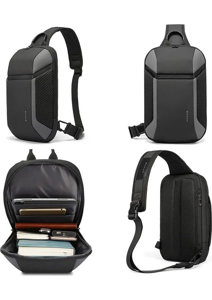 BG-7721 Trendy Suya Dayanıklı Tek Askılı Göğüs Omuz Çantası-Gri (Yurt Dışından)