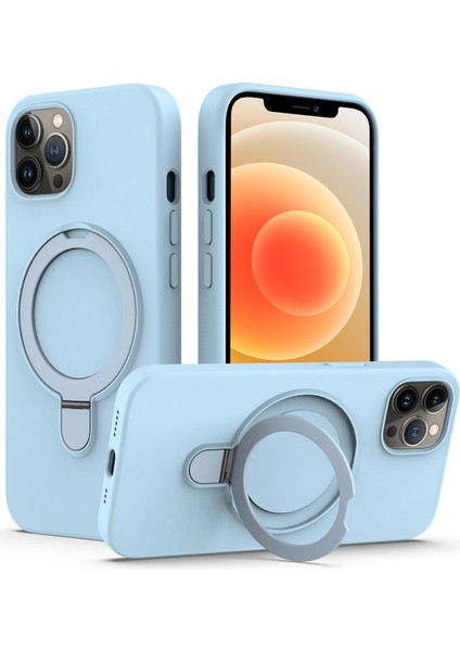 iPhone12/12 Pro Case Kickstand Telefon Kapağı Magsafe-Sky Blue ile Uyumlu (Yurt Dışından)