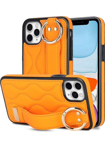 iPhone11 Pro Wave Desen Cep Telefonu Kılıfı Pu+Tpu Bileklik Kapak-Por (Yurt Dışından)