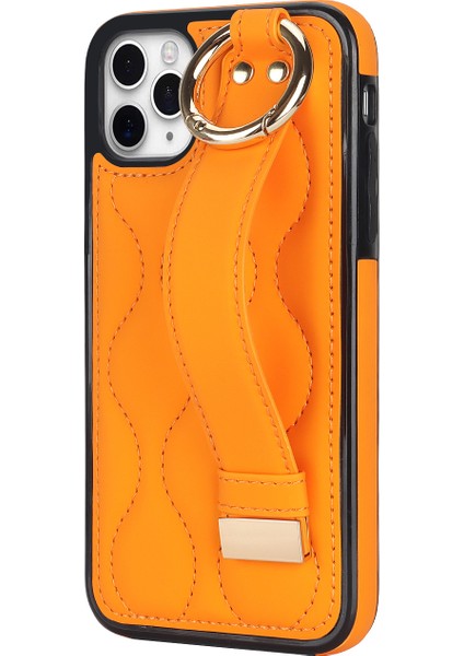 iPhone11 Pro Wave Desen Cep Telefonu Kılıfı Pu+Tpu Bileklik Kapak-Por (Yurt Dışından)