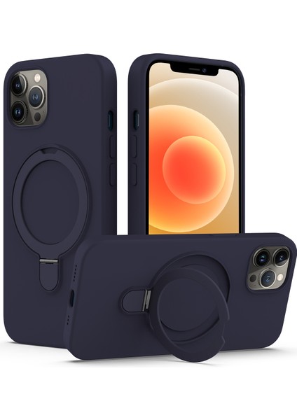 iPhone12/12 Pro Case Kickstand Telefon Kapağı Magsafe-Midnight Mavi ile Uyumlu (Yurt Dışından)