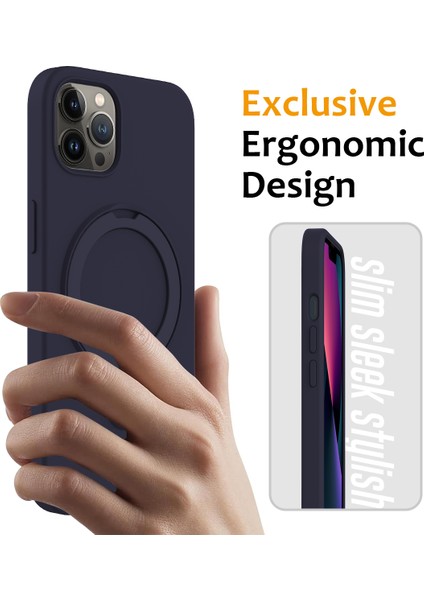 iPhone12/12 Pro Case Kickstand Telefon Kapağı Magsafe-Midnight Mavi ile Uyumlu (Yurt Dışından)