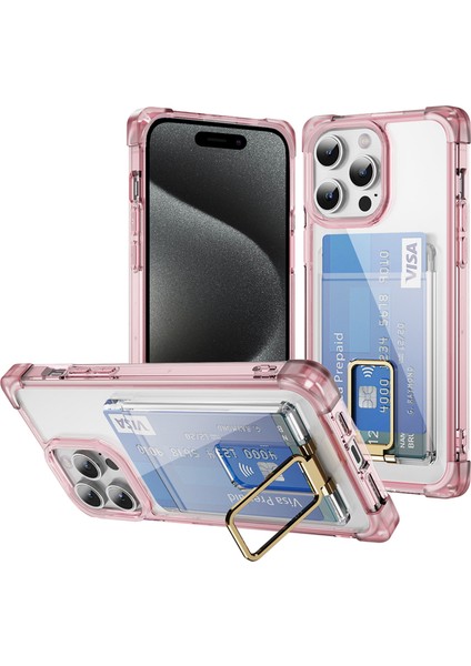 iPhone15 Pro Max Kılıf Kart Yuvası Tpu+Akrilik Kapak Tercüman Pembesi Için Ysm Takviyeli Köşeler Serisi (Yurt Dışından)