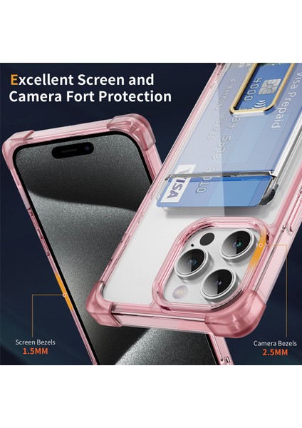 iPhone15 Pro Max Kılıf Kart Yuvası Tpu+Akrilik Kapak Tercüman Pembesi Için Ysm Takviyeli Köşeler Serisi (Yurt Dışından) fırsatları