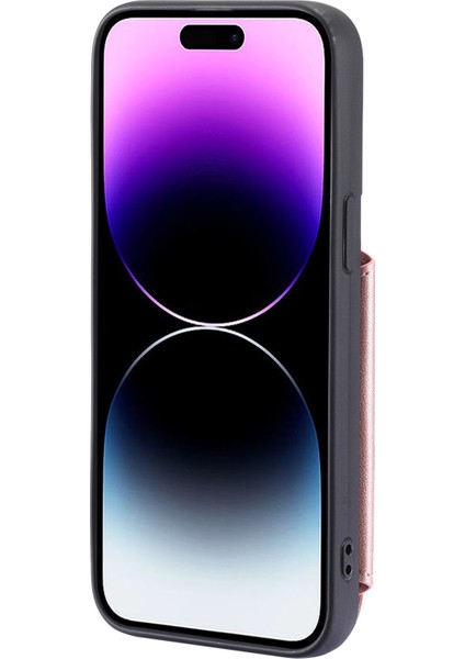 iPhone15 Pro Fermuar Cüzdanı Pu Deri+Tpu Telefon Kılıfı Rfıd Blowantıng Telefon Kabuğu Bilek Kayış Rose Altın (Yurt Dışından)