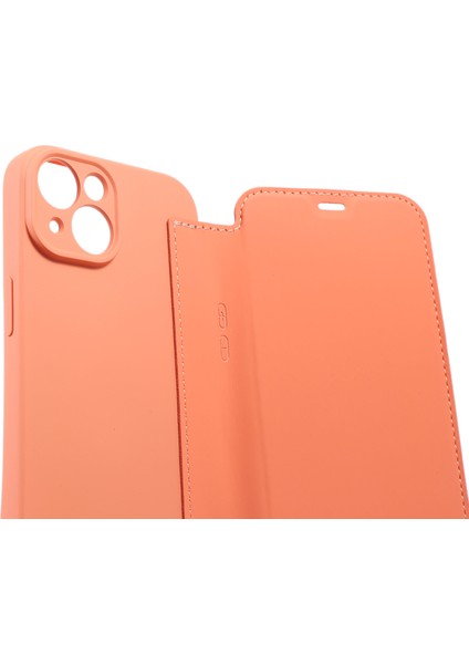 iPhone15 Kart Tutucu Için Kickstand Sıvı Silikon Bump Düzeltili Koruyucu Kılıf Cilt Touch Telefon Kapak-Orange (Yurt Dışından) indirimleri