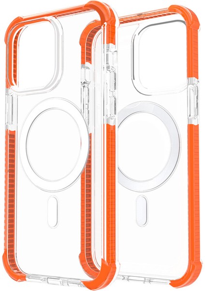 iPhone15 Plus Için Magsafe ile Uyumlu Four Corners Four Corners Anti-Drop Akrilik+Tpu Cover-Orange (Yurt Dışından)