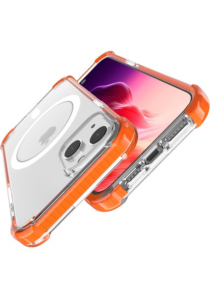 iPhone15 Plus Için Magsafe ile Uyumlu Four Corners Four Corners Anti-Drop Akrilik+Tpu Cover-Orange (Yurt Dışından)