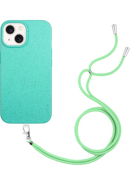 iPhone14 Kılıfı Için Biyolojik Olarak Parçalanabilir Buğday Samanı+Tpu Kapak Gökyüzü Mavisi (Yurt Dışından)