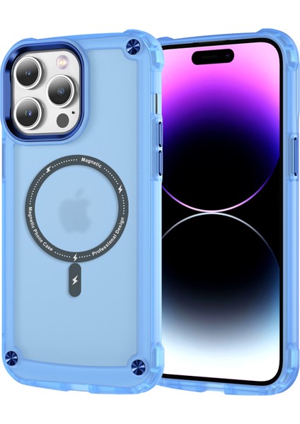 iPhone15 Pro Tpu+Pc Için Mavsafe Magsafe Mavlı Ile Ilgili Manetik Telefon Kılıfı (Yurt Dışından)