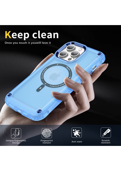 iPhone15 Pro Tpu+Pc Için Mavsafe Magsafe Mavlı Ile Ilgili Manetik Telefon Kılıfı (Yurt Dışından) modelleri