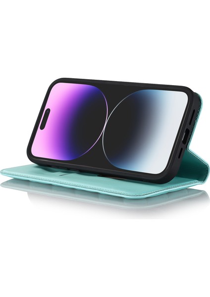iPhone15 Pro Max Pu Deri Telefon Kılıf Kart Sahipleri Rfıd Engelleme Standı Kapağı Magsafe-Sky Mavi ile Uyumlu (Yurt Dışından) indirimleri