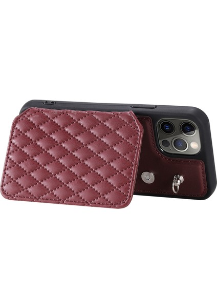 iPhone12 Pro Max Için Koruyucu Telefon Kılıfı Straps-Wine Red ile Basılı Pu+Tpu Telefon Kapağı (Yurt Dışından)