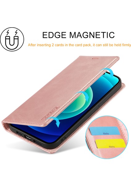 iPhone15 Pro Mikrofiber Deri Stand Cüzdan Manyetik Telefon Kılıfı Altın (Yurt Dışından) indirimleri