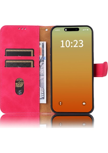 iPhone15 Pro Max Tonch Telefon Deri Kılıf Stand Cüzdan Koruyucu Telefon Kapağı Gül (Yurt Dışından) modelleri