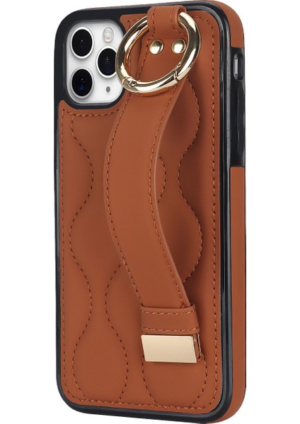 iPhone11 Pro Wave Desen Cep Telefonu Kılıfı Pu+Tpu Bilek Bankası Kapak Kılıfı (Yurt Dışından)
