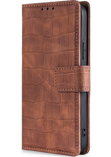 iPhone15 Pro Max Telefon Kılıfı Cüzdan Cilt Touch Hissed Hissediyor Pu Deri Timsah Doku Stand Flip Cover-Brown (Yurt Dışından) indirimleri