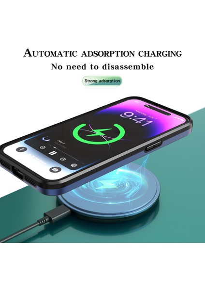 Magsafe Pc+Tpu Lens Çerçeve Kickstand Telefon Kapak-Mavisi ile Uyumlu iPhone15 Pro Magnetic Case Için (Yurt Dışından) fiyatları