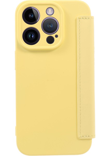 iPhone15 Pro Koruyucu Kılıf Kart Tutucu Kickstand Sıvı Silikon Cilt Touch Telefon Kapağını Sarı (Yurt Dışından) modelleri