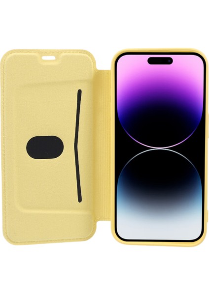 iPhone15 Pro Koruyucu Kılıf Kart Tutucu Kickstand Sıvı Silikon Cilt Touch Telefon Kapağını Sarı (Yurt Dışından) fırsatları