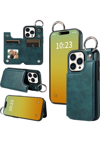 iPhone15 Pro Case Shockproof Pu+Tpu Telefon Kapak Mavisi Için (Yurt Dışından)