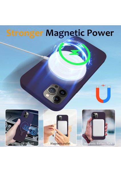 iPhone12/12 Pro Case Kickstand Telefon Kapağı Magsafe-Dark Mor ile Uyumlu (Yurt Dışından)