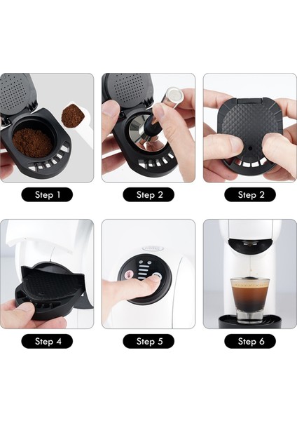Dolce Gusto Dolum Için Uygun Yeniden Kullanılabilir Toz Kahve Kapsül Bardağı (Yurt Dışından)