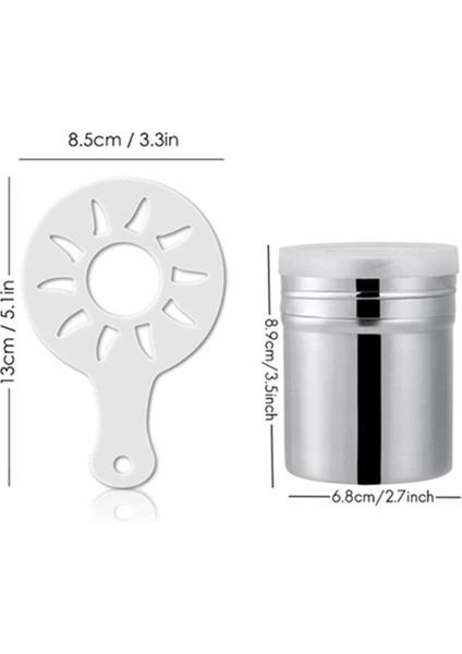 Kahve Tozu Shaker 16 Parça Kahve Cappuccino Şablonu ve Barista Kalemi (Yurt Dışından)