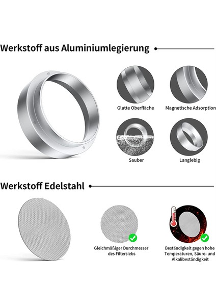 51MM Kahve Dozaj Halkası, Puck Ekranlı Alüminyum Kahve Dozaj Halkası (Yurt Dışından)