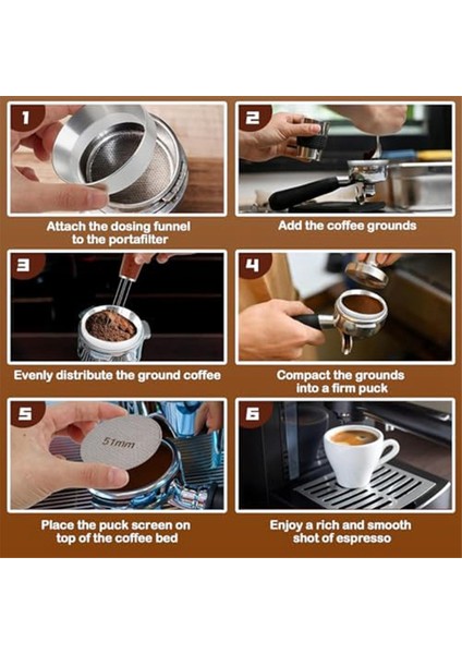 54MM Espresso Aksesuar Seti, Dozaj Hunisi ve Puck Elek Seti (Yurt Dışından)