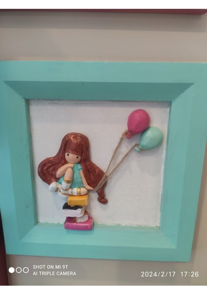 Gorjuss Girltemalımavi Çerçeveli Tablo