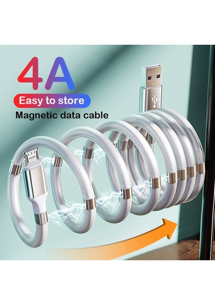 4A Hızlı Şarj Cihazı USB Tipi C Kablosu Xiaomi Redmi Için Not 10 9 8 Samsung Ios Android Telefon Şarj Mikro USB C Kablosu Manyetik Veri (Yurt Dışından)