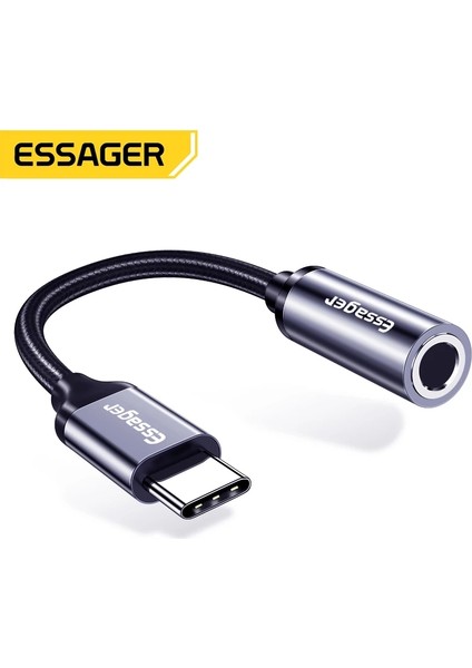 Essager USB Tip-C - 3,5 mm Jack Dişi Adaptör Kulaklık Kulaklık Tip C - 3,5 mm Aux Ses Kablosu Xiaomi Samsung Huawei Için (Yurt Dışından)