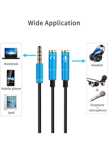 Esnek 3.5mm Ses Kablosu Kulaklık Aux Y Splitter Mikrofon Adaptörü Ses Kablosu 1 Erkek 2 Kadın Mikrofon Kablosu Mikrofon Mikser (Yurt Dışından)