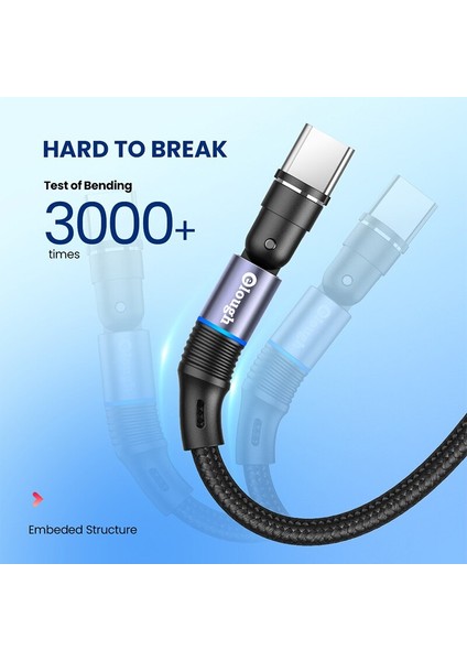 Elough Manyetik Kablo 540 Döndür Manyetik Şarj Mikro USB C Kablosu Hızlı Şarj iPhone Xiaomi Poco Mıknatıs Telefon Tel Kablosu (Yurt Dışından) modelleri