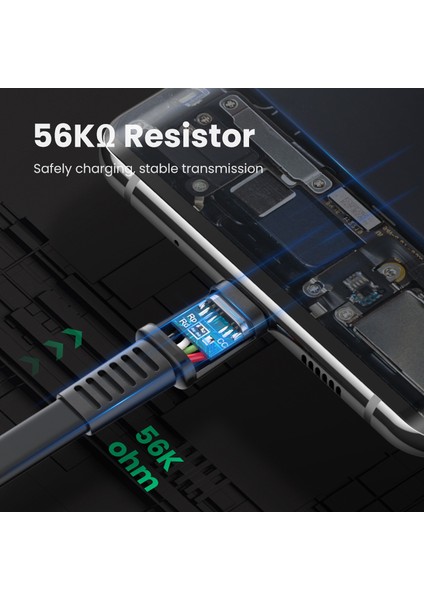 Ugreen 0.5 M USB C Şarj Kablosu 3A Düz USB Tip C - USB A Qc3.0 Hızlı Şarj Veri Kablosu Samsung Galaxy S10 Not 9 Hızlı Şarj Usb-C Kablosu (Yurt Dışından)
