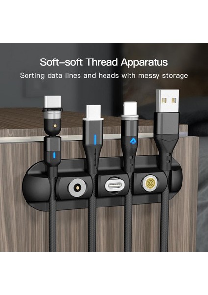 In 1 Kablo Düzenleyici Manyetik Fiş Kutusu Silikon USB Kablo Sarıcı Esnek Kablo Yönetimi Klipleri Fare Kulaklık Tutucu (Yurt Dışından)